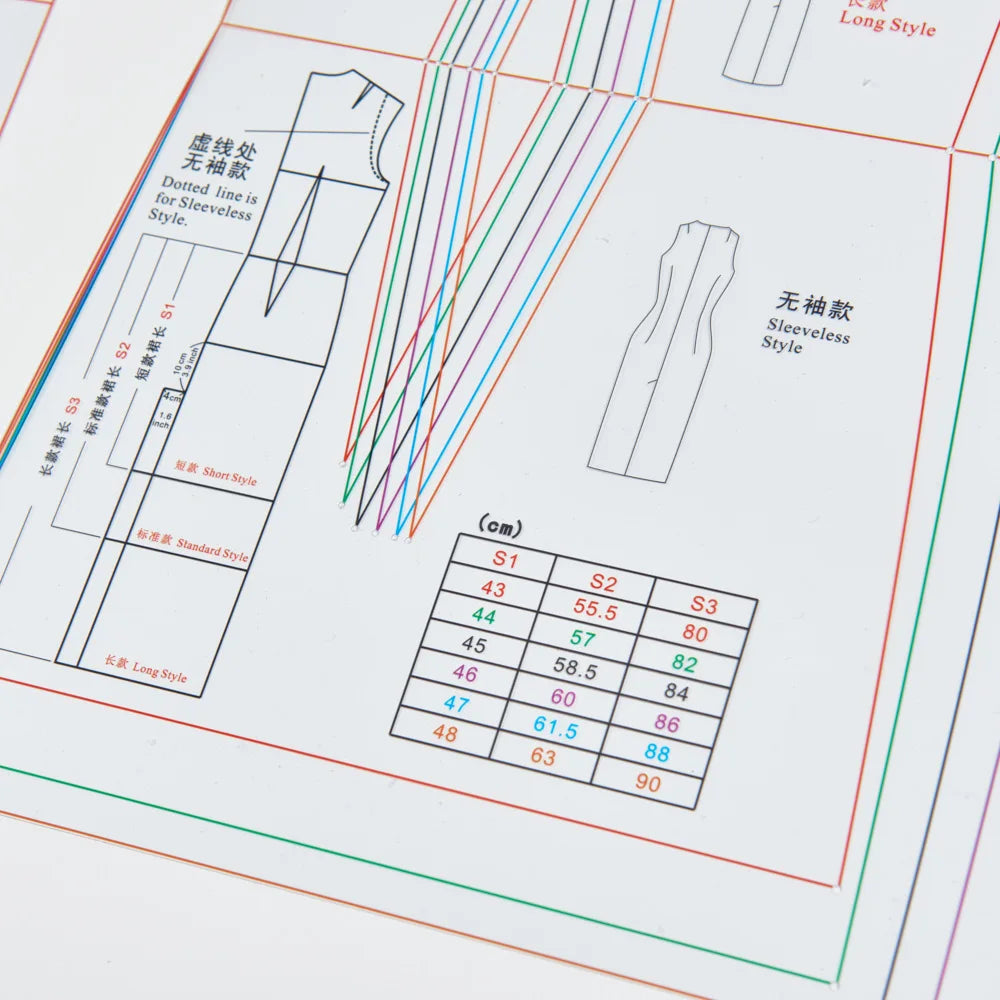 Clocore Multi-Size Dress Sewing Pattern Template | Basic Dress Prototype | Transparent Plastic Material DR101
