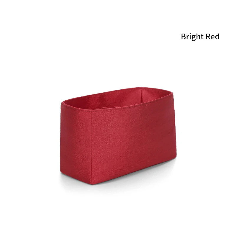 Premium Insert Organizer - Luxury Twill Satin Makeup Pouch & Storage Bag, Multi-Purpose Handbag Organizer with Structure Support & Lining Protector for Purse, Tote, Designer Bags