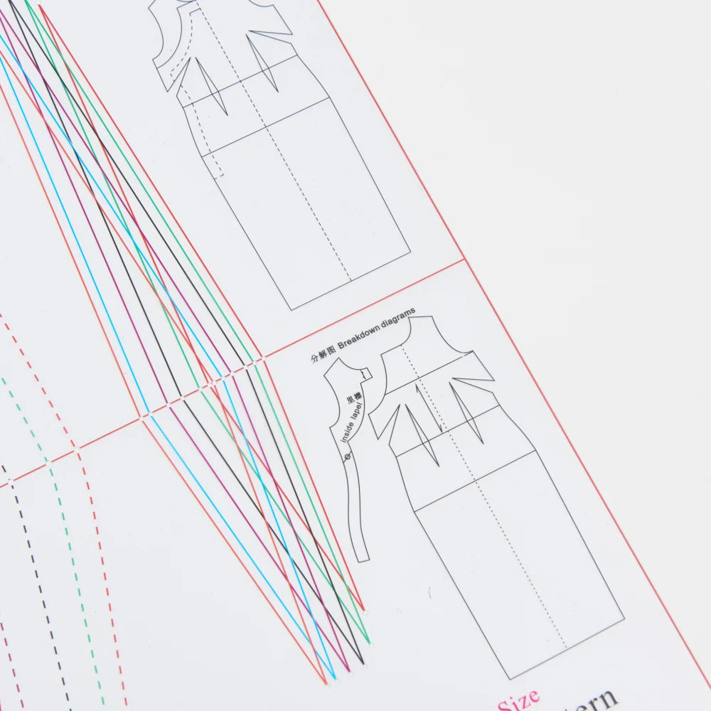 Clocore Sewing Pattern of Cheongsam Transparent Plastic Basic Paper Pattern of Qipao with Multi-sizes in One Set Designer Chinese Cheongsam