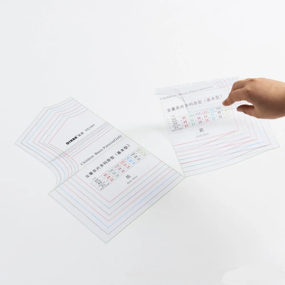 Multifunctional Girl Clothing Design Ruler Template: Top, Sleeve, and Collar Prototypes | Sewing and Fashion Design Tool