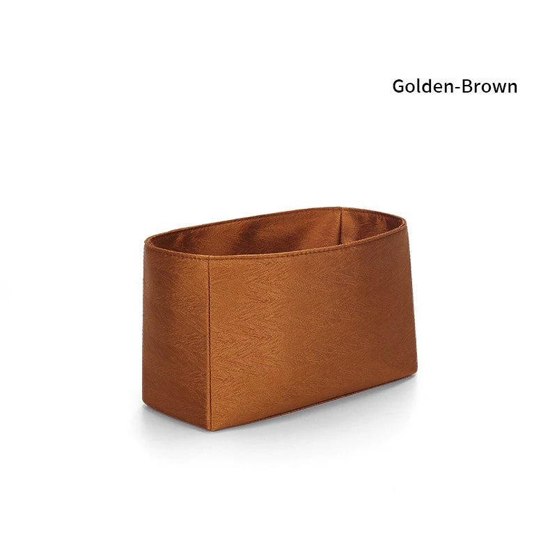 Premium Insert Organizer - Luxury Twill Satin Makeup Pouch & Storage Bag, Multi-Purpose Handbag Organizer with Structure Support & Lining Protector for Purse, Tote, Designer Bags