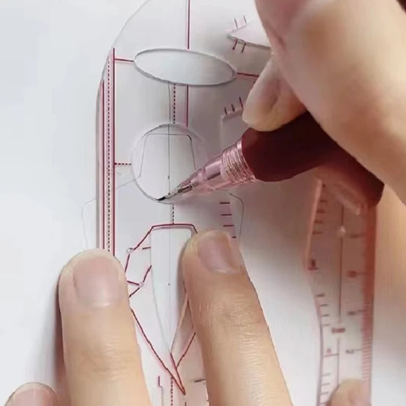 Clocore Fashion Design Croquis Template - Fashion Illustration Ruler for Beginners, Perfect for Clothing Drafting & Hand Drawing