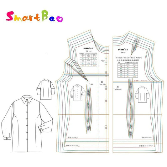 Clocore Professional Women's Shirt Ruler for Creating Basic Shirt Pattern Templates – Essential Tool for Shirt Design and Sewing SF101