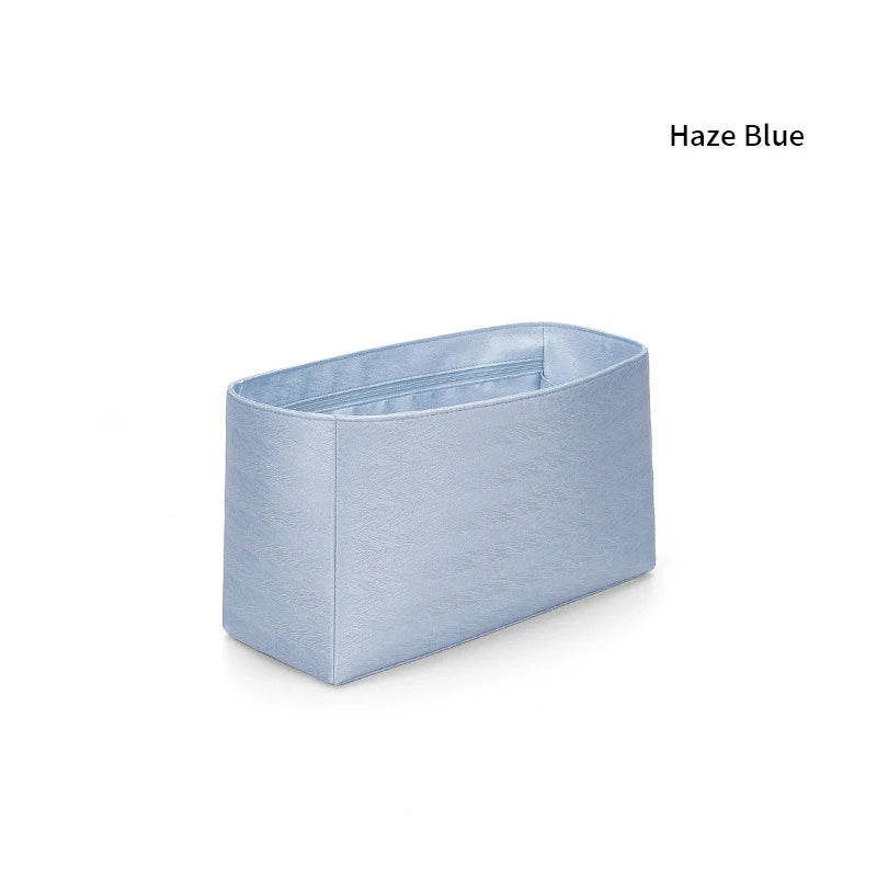 Premium Insert Organizer - Luxury Twill Satin Makeup Pouch & Storage Bag, Multi-Purpose Handbag Organizer with Structure Support & Lining Protector for Purse, Tote, Designer Bags