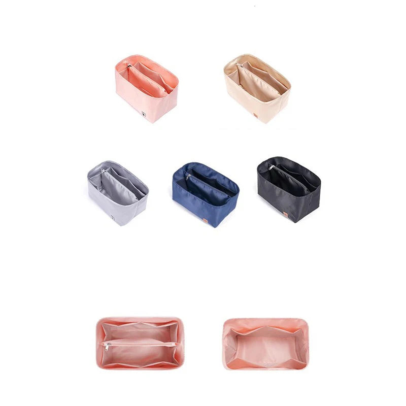 Nylon Bag, Inner Liner, Large, Medium, Small Inner Pockets, Sorting, Separation, Storage Lining Cosmetic Cases