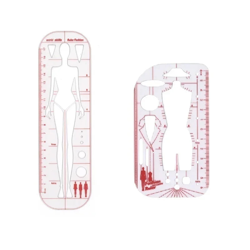 Clocore Fashion Design Croquis Template - Fashion Illustration Ruler for Beginners, Perfect for Clothing Drafting & Hand Drawing