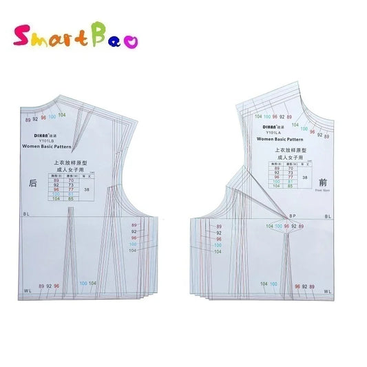 Clocore Professional Pattern Making Ruler L Size | 1:1 Full-Scale Sewing Template for Women's Fashion Design - Multi-Purpose Cloth Prototype Tool (Model 101L)