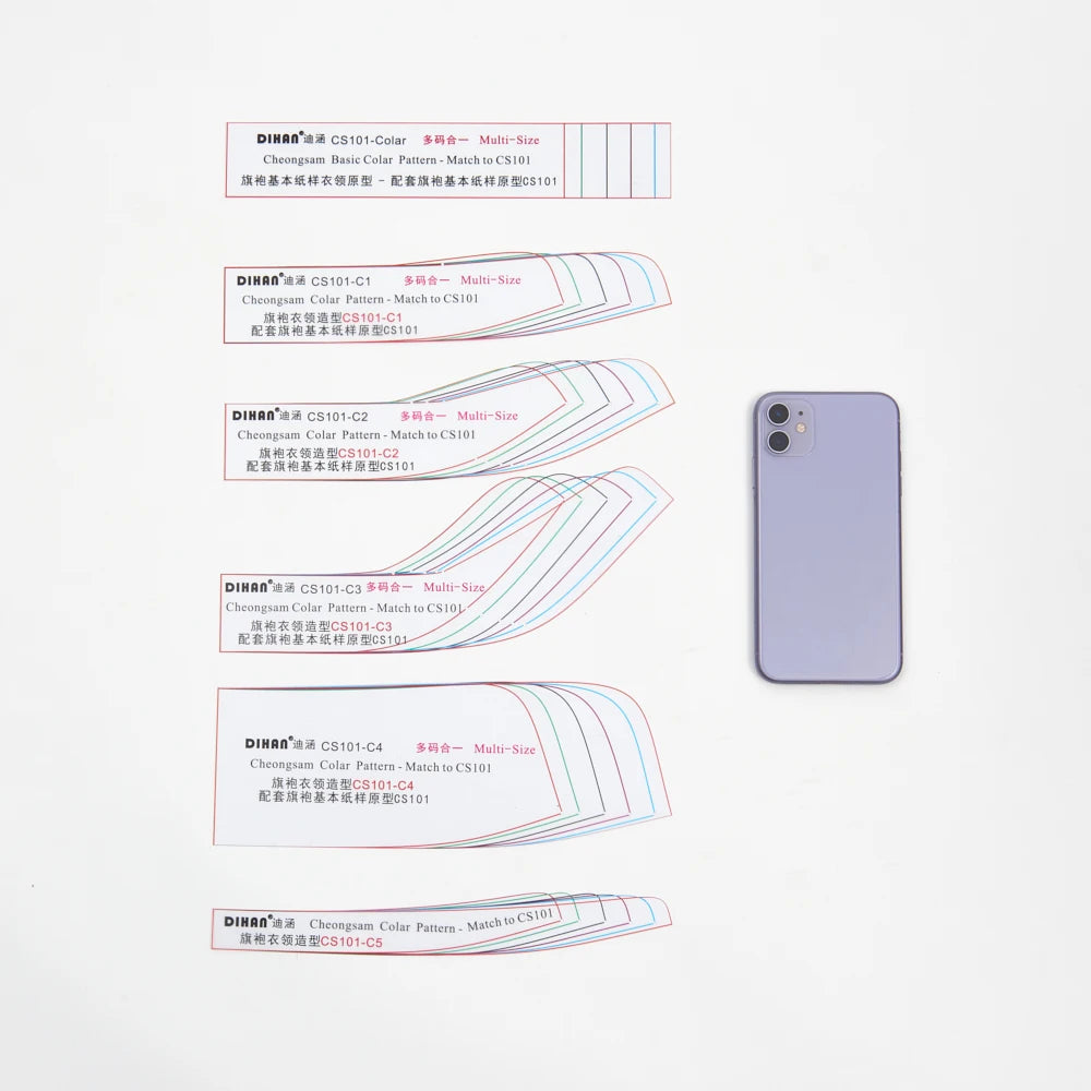 Clocore Transparent Plastic Template for The Transformation of The Cheongsam Stand-up Collar.CS101-