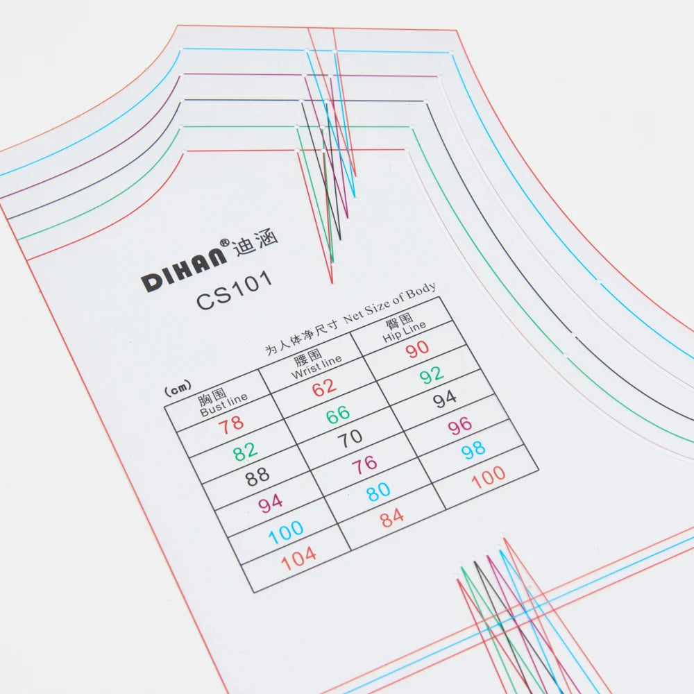 Clocore Sewing Pattern of Cheongsam Transparent Plastic Basic Paper Pattern of Qipao with Multi-sizes in One Set Designer Chinese Cheongsam