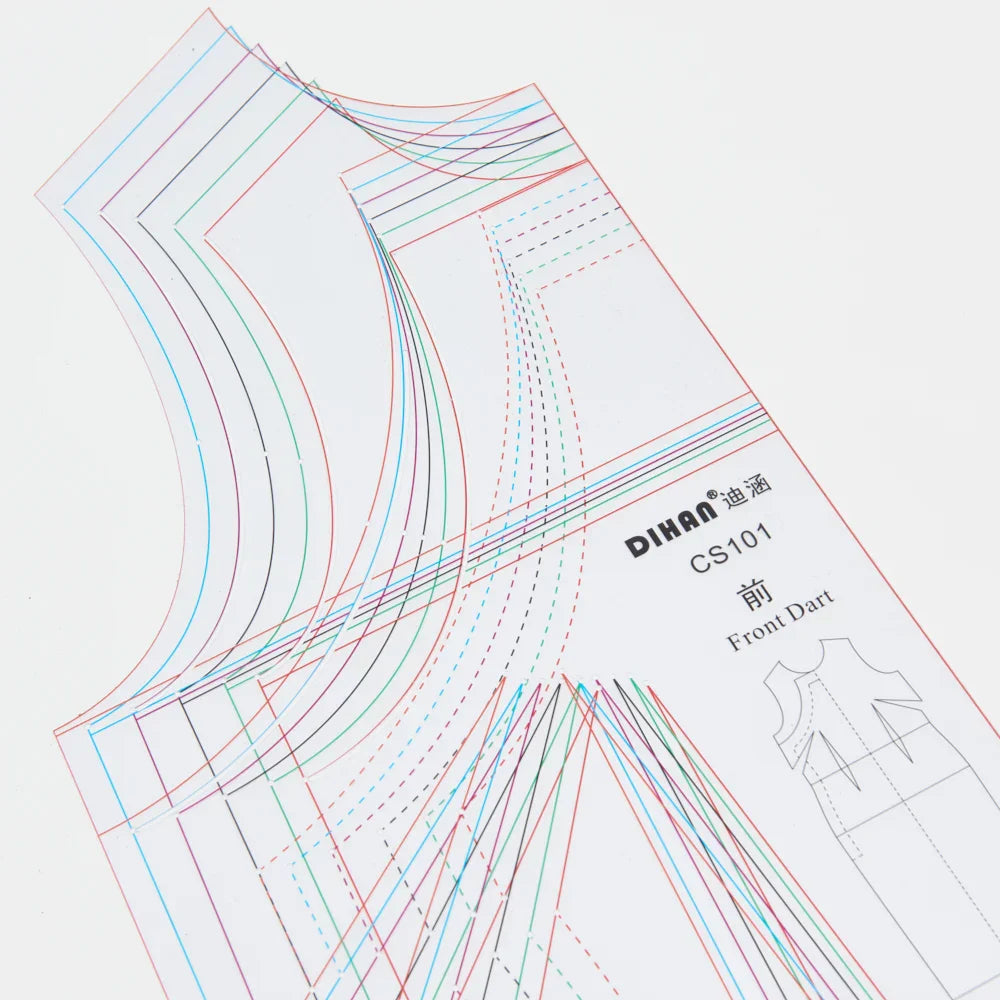 Mordern Cheongsam Sewing Pattern Transparent Plastic Basic Paper Pattern of Qipao with Multi-sizes in One Set Designer Chinese Cheongsam