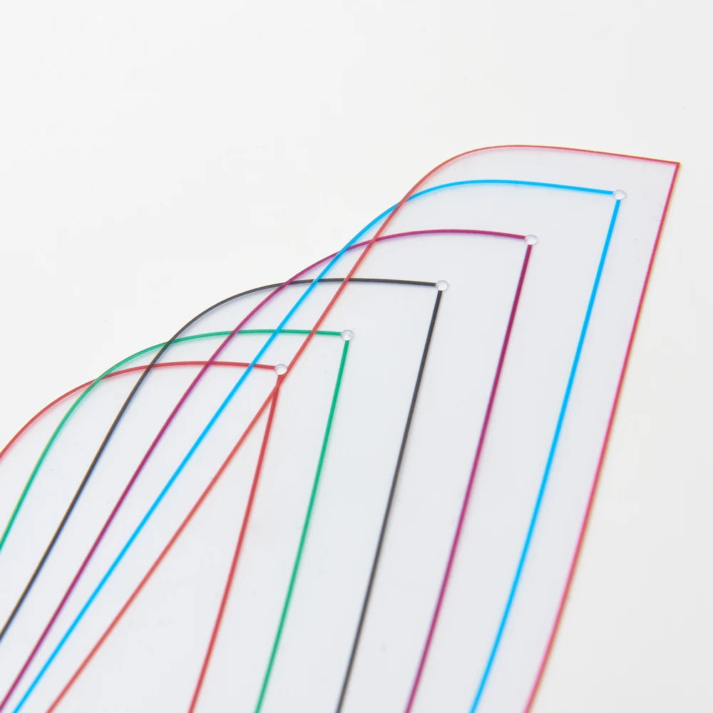 Clocore Transparent Plastic Template of The 6-piece Set for  Transformation of Cheongsam Stand-up Collar.CS101