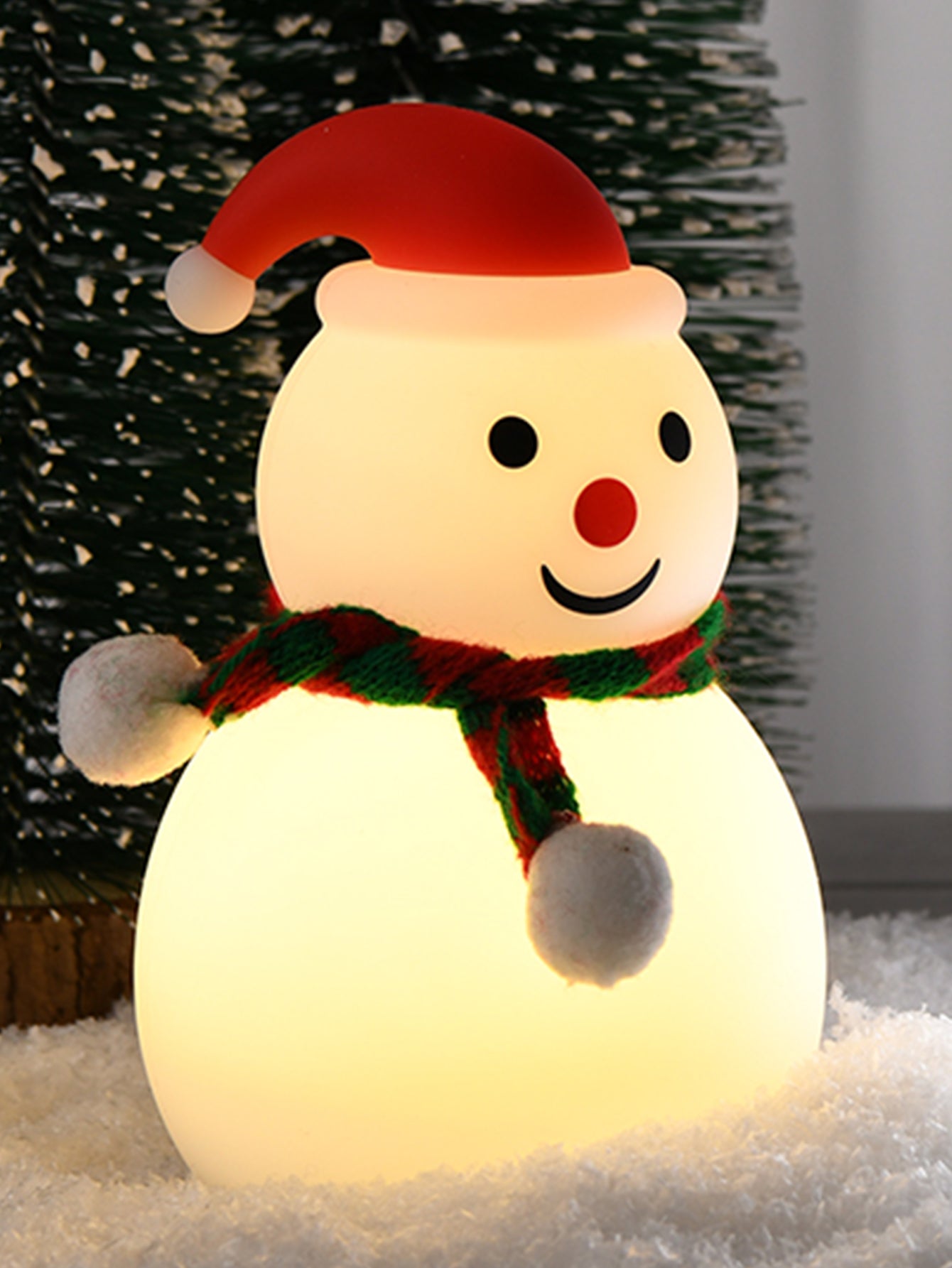 Cute Christmas Snowman Night Light - USB Rechargeable Touch Lamp, Color-Changing Atmosphere Gift with Soft Silicone, Adjustable Brightness, 30-Minute Timer