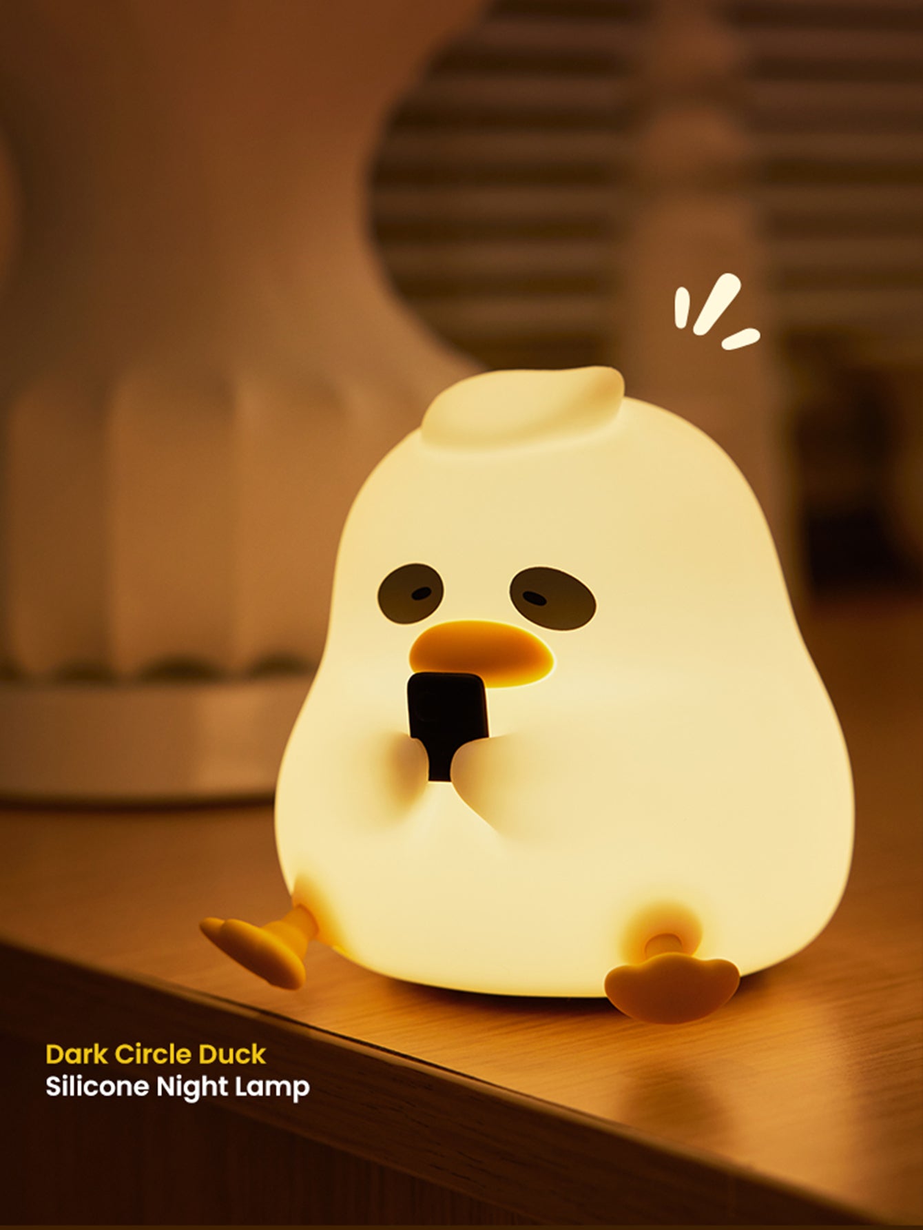 Adorable Silicone Duck LED Night Light - Rechargeable Tap Control, Adjustable Brightness, Long Battery Life, Soft Silicone Material
