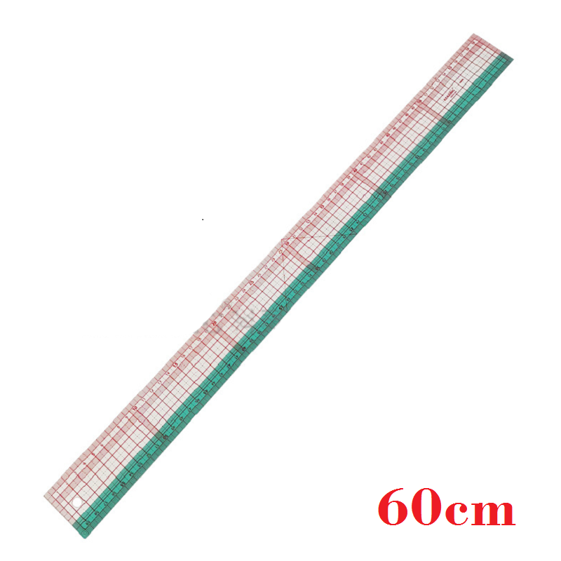 Garment Ruler – Professional Transparent Sewing & Pattern Making Tool with Red Grid and Green Partition