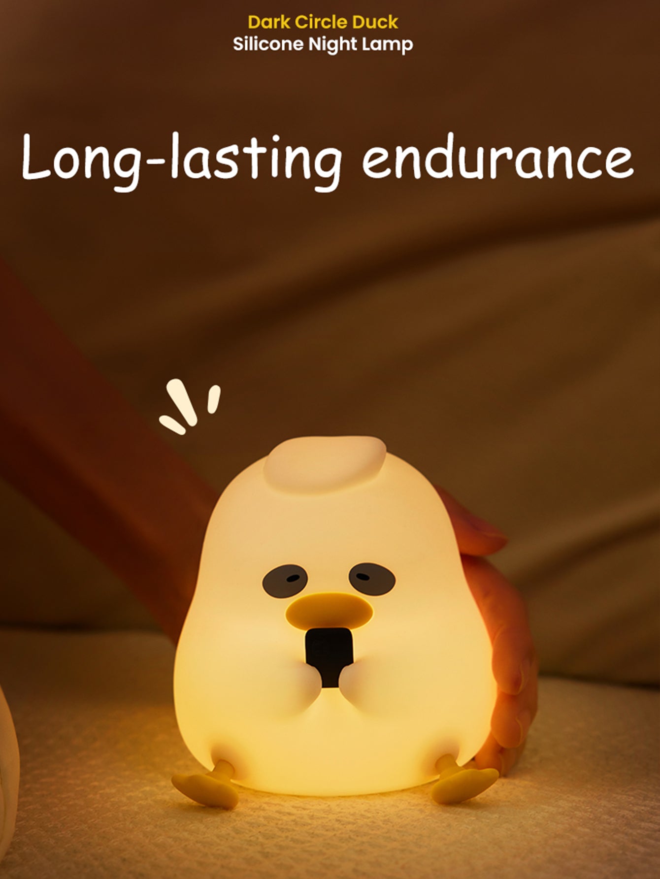 Adorable Silicone Duck LED Night Light - Rechargeable Tap Control, Adjustable Brightness, Long Battery Life, Soft Silicone Material