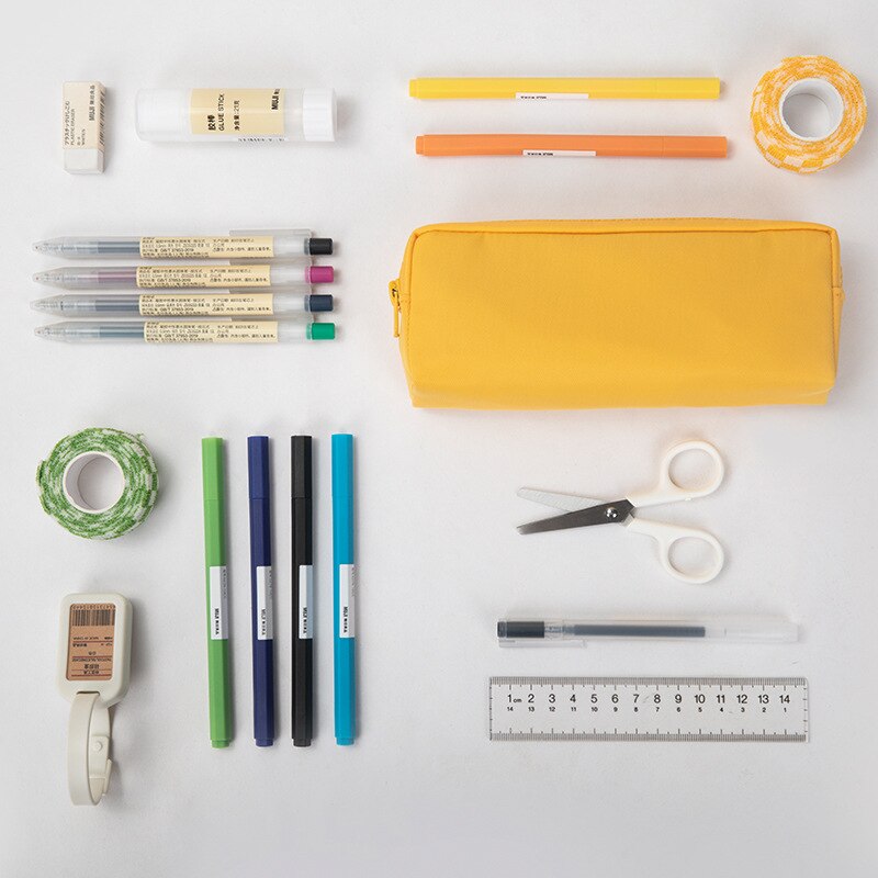 Podcore Flat Pencil Case for School for Girls Oxford Pencil Pouch