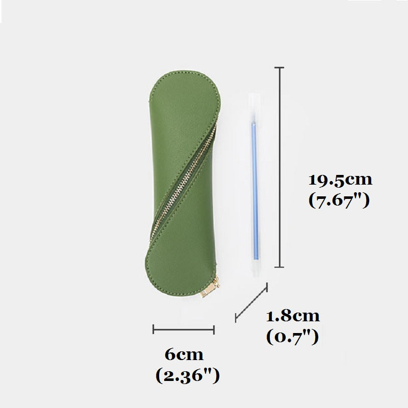 Slim Luxury Pencil Case PU Pencil Pouch for Girls, Kids