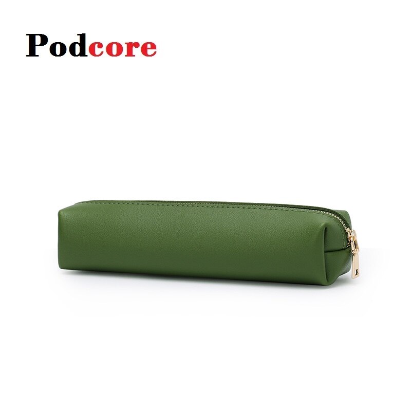 Cofest Large-capacity Pencil Case Solid Color Student Stationery Storage Pencil Case Student Oxford Cloth Stationery Bag Green, Size: 8.27 x 3.74 x