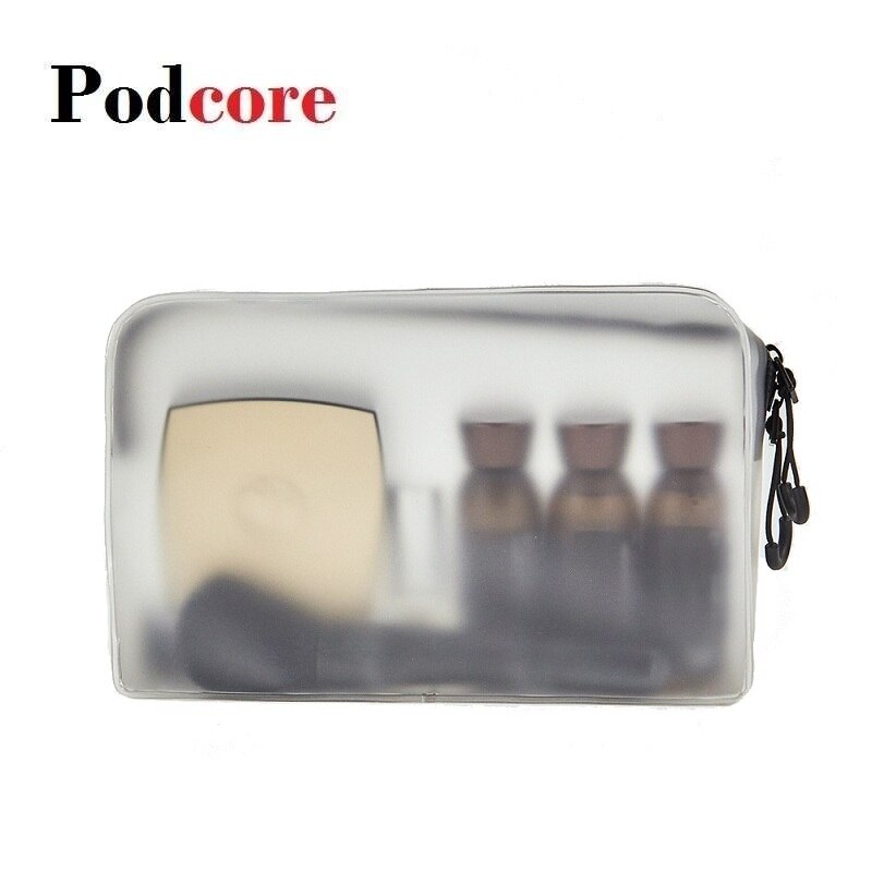 Customized-Transparent Cosmetic Bag with Zipper Small Woman Cosmetic Bag Organizer
