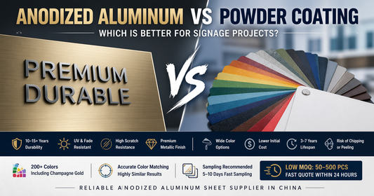 Anodized Aluminum vs Powder Coating: Which is Better for Signage Projects?