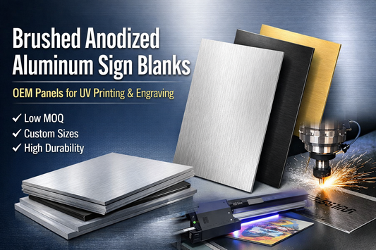 Brushed Anodized Aluminum Panels for Custom Door Sign Manufacturing