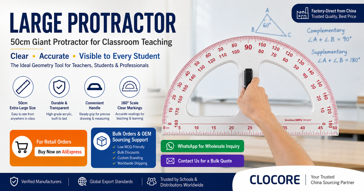 Large Protractor for Classroom Teaching | Giant Geometry Protractor ...