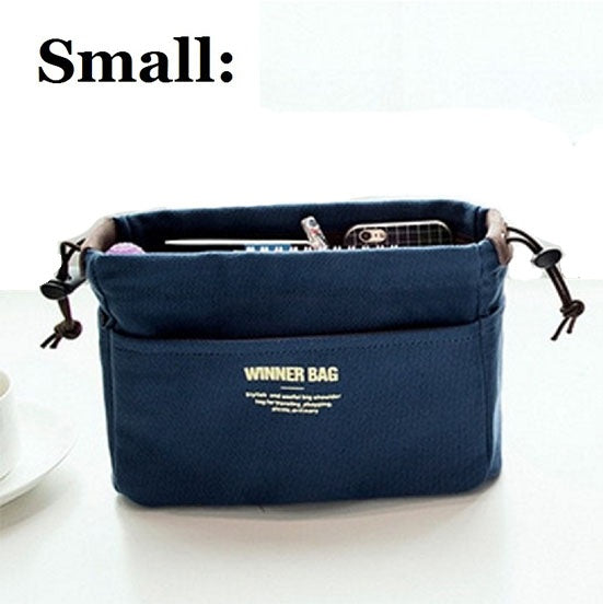 Canvas Purse Organizer Bag Inner Insert with Compartment Makeup Handbag