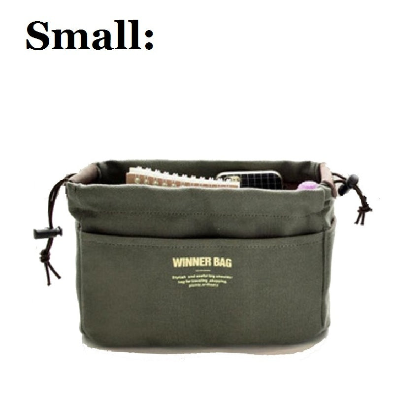 Canvas Purse Organizer Bag Inner Insert with Compartment Makeup Handbag