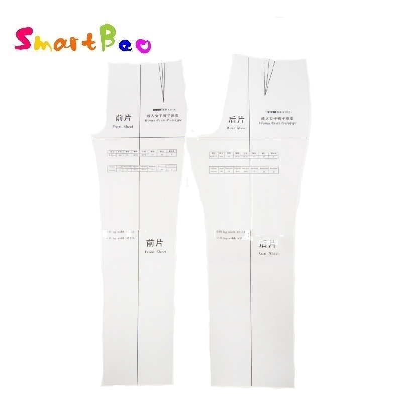Clocore 1:1 Full Scale Women Pant Prototype Large Fashion Design Pattern Making Ruler Front Rear Sheet K111