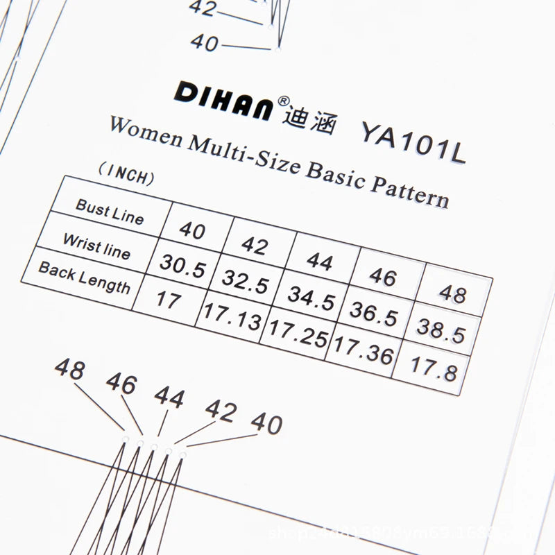 Clocore 1:1 Basic Inch Sewing Pattern L Size Fashion Women Prototype Full Scale Clothing Design Rulers Template Apparel Pattern Making