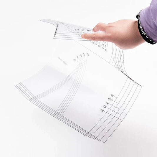 YA101L Plus Size Sewing Pattern Drafting Template – 1:1 Full Scale Women’s Basic Dress Block Ruler, Multi-Size USA Pattern Making Tool (40”–48” Bust)