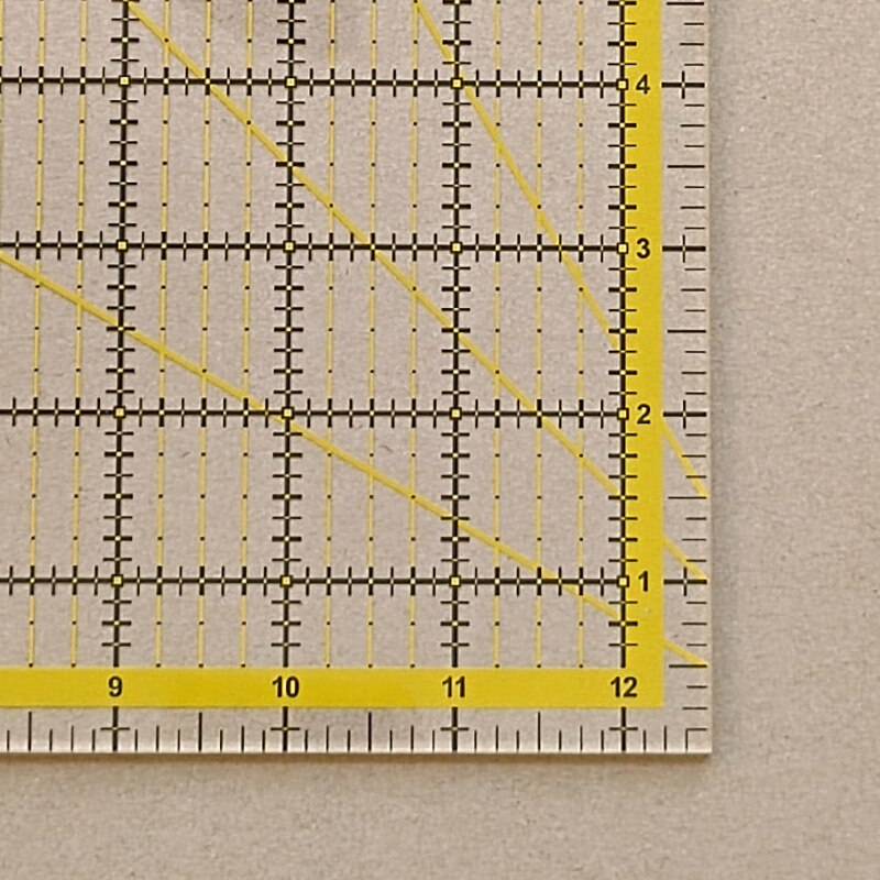 12.5-Inch Square Acrylic Quilting Ruler: Ideal for Professional Clothing Design, Cutting, and Sewing. Durable, Non-Slip