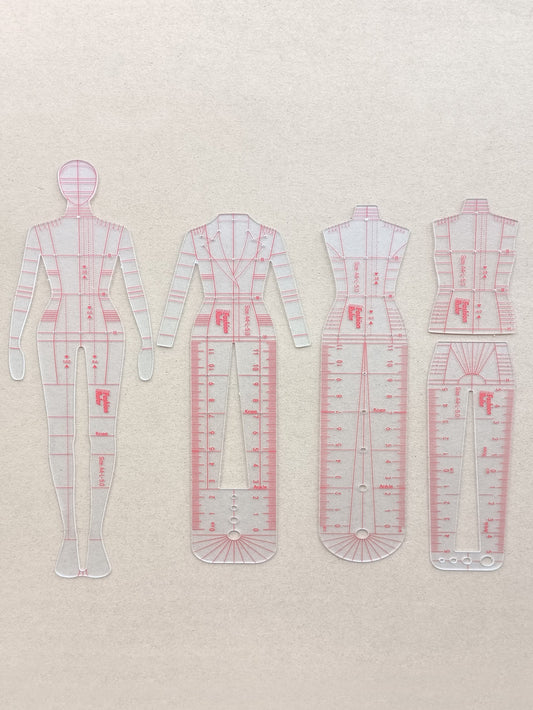 5pcs Body Design Clear Plastic Fashion Design Ruler, Illustrator Drawing Ruler, For Fashion Design