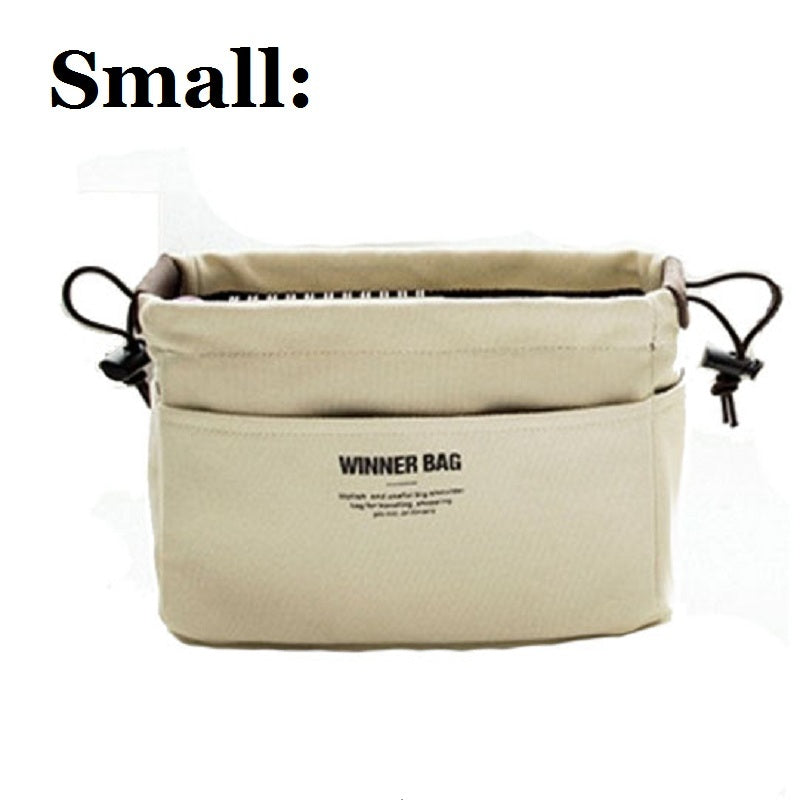 Canvas Purse Organizer Bag Inner Insert with Compartment Makeup Handbag