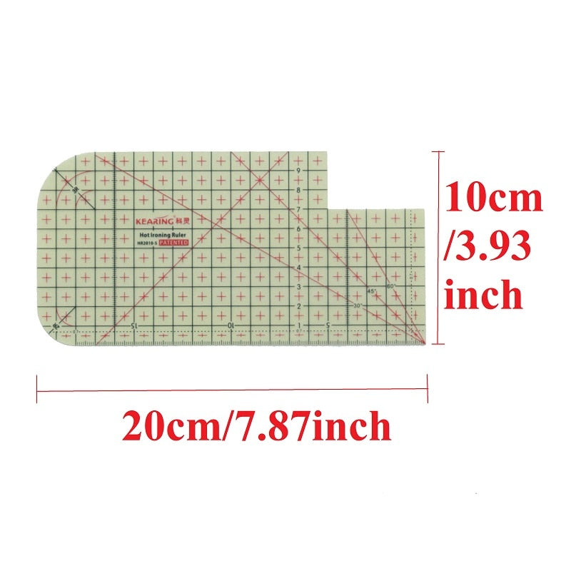 20cm Ultra-Thin High-Temperature Resistant Ironing Seam Gauge, Heat-Resistant up to 220°C, 0.3mm Thickness
