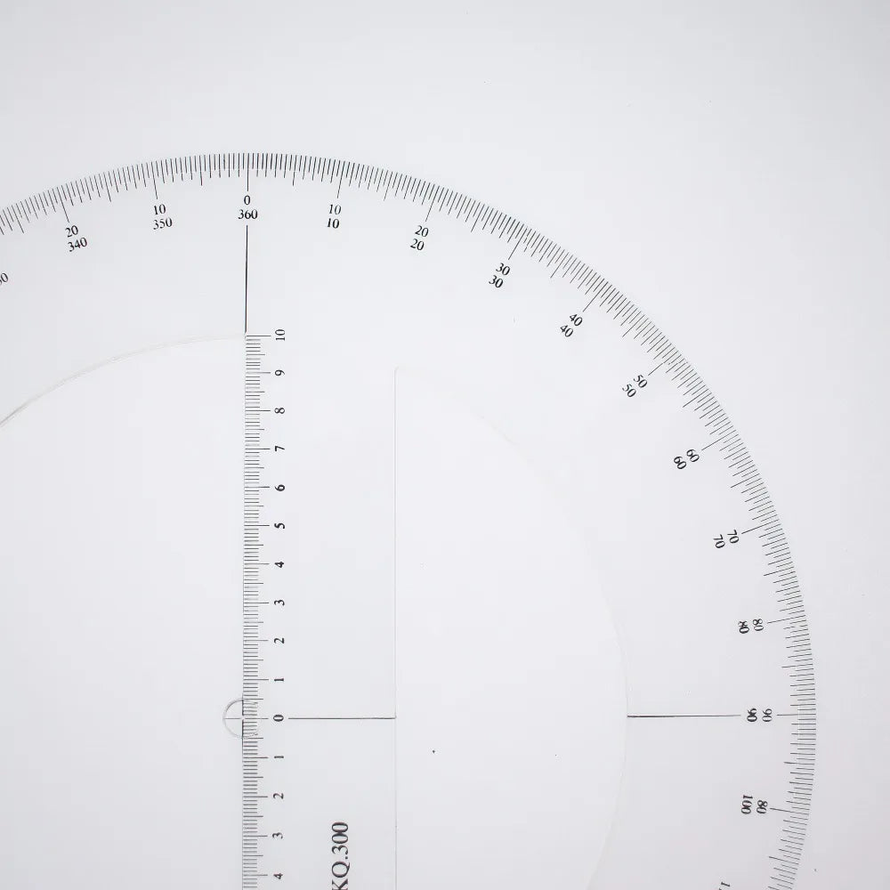 Clocore 360 Degree Protractor Double Scale Value Diameter 30cm Ruler, Beveled edges   KQ300