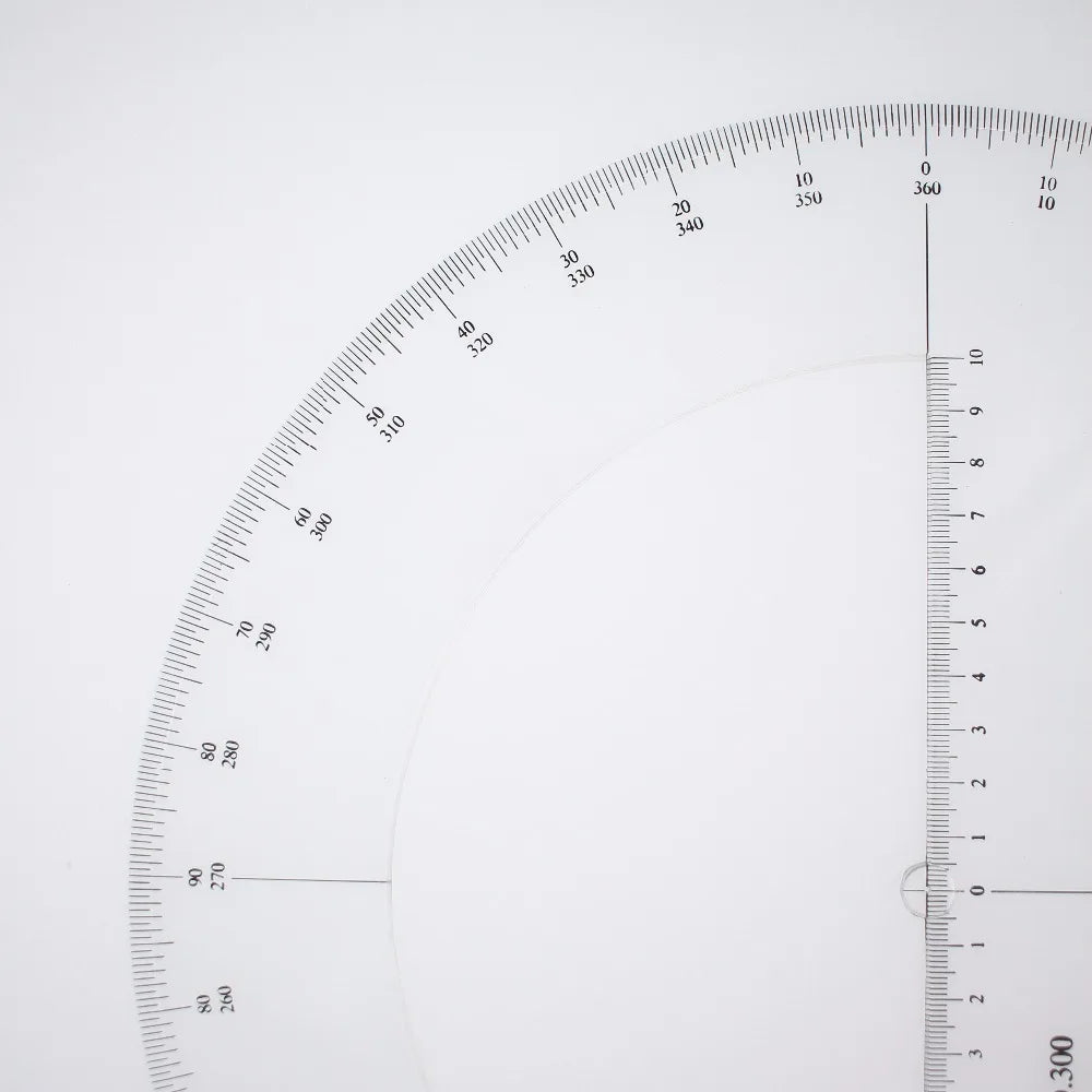 Clocore 360 Degree Protractor Double Scale Value Diameter 30cm Ruler, Beveled edges   KQ300