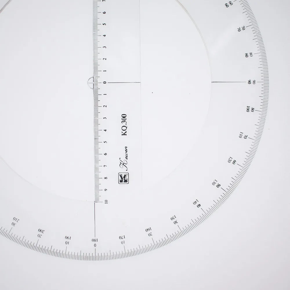 Clocore 360 Degree Protractor Double Scale Value Diameter 30cm Ruler, Beveled edges   KQ300