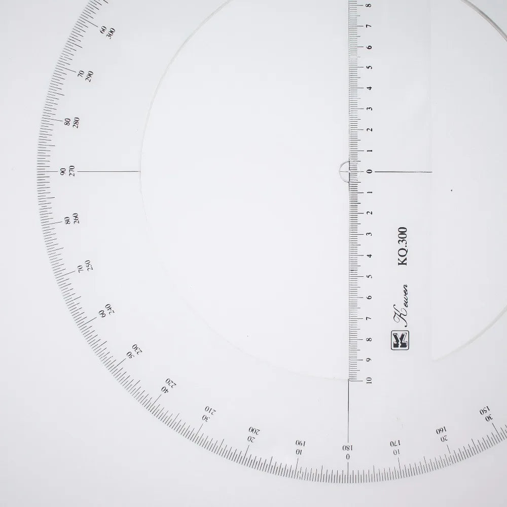 Clocore 360 Degree Protractor Double Scale Value Diameter 30cm Ruler, Beveled edges   KQ300