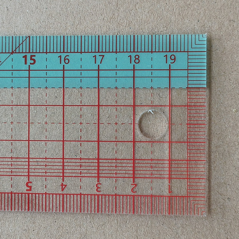 Garment Ruler – Professional Transparent Sewing & Pattern Making Tool with Red Grid and Green Partition