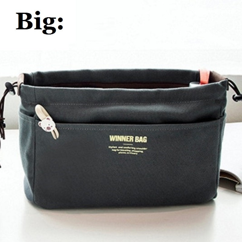 Canvas Purse Organizer Bag Inner Insert with Compartment Makeup Handbag