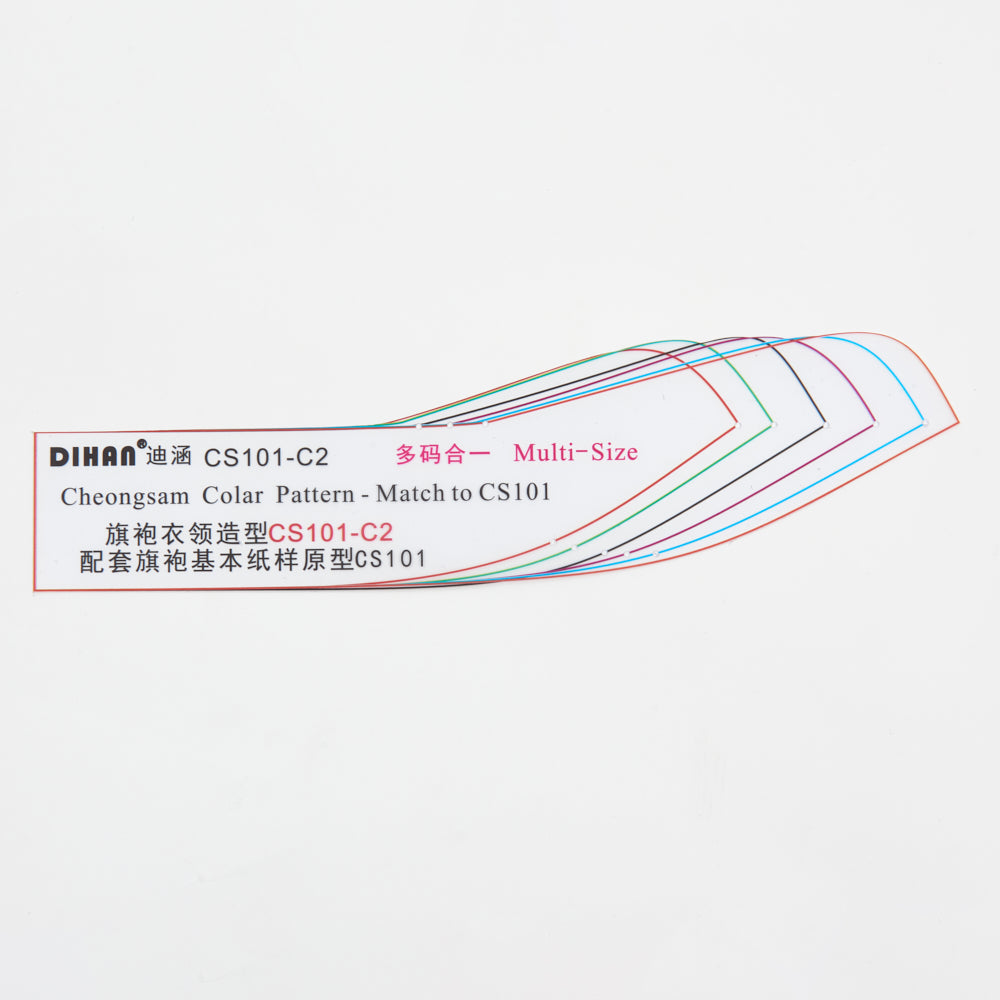 Cheongsam Mandarin Collar Pattern Template Set (6 Styles) – CS101-C, Multi-Size Transparent Plastic Sewing Pattern