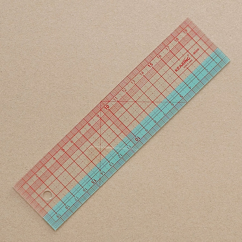Garment Ruler – Professional Transparent Sewing & Pattern Making Tool with Red Grid and Green Partition