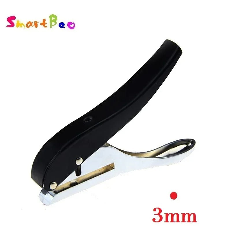 Heavy Duty Hole Punch – Handheld Single Hole Punch 3mm/6mm/8mm/10mm for PVC Cards, Bank Cards, Film, Plastic & Paper