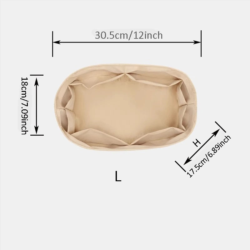 Nylon Bag, Inner Liner, Large, Medium, Small Inner Pockets, Sorting, Separation, Storage Lining Cosmetic Cases