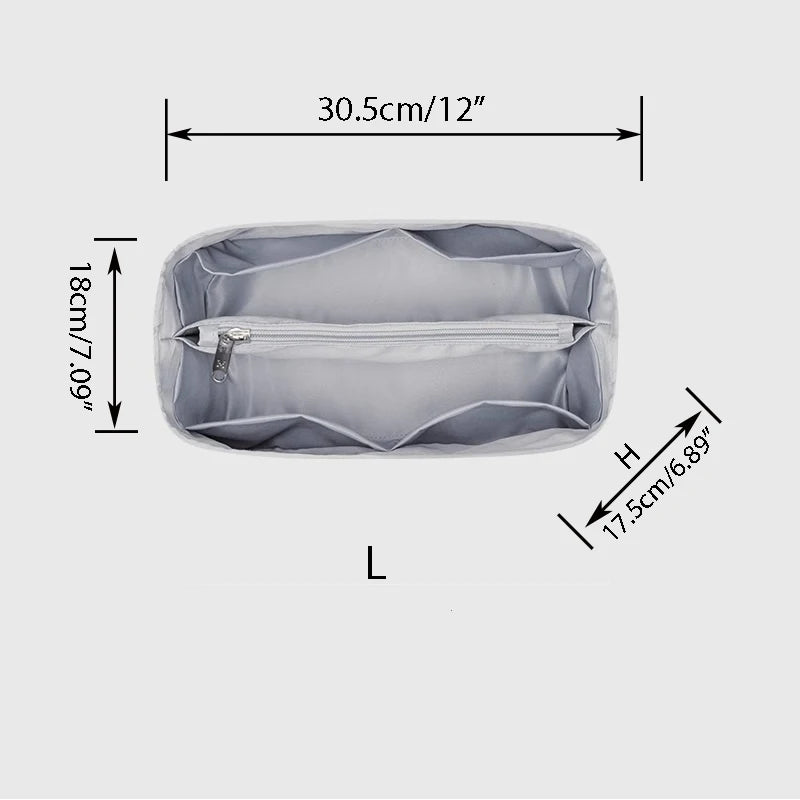 Nylon Bag, Inner Liner, Large, Medium, Small Inner Pockets, Sorting, Separation, Storage Lining Cosmetic Cases