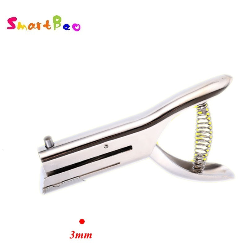 Handheld PVC Card & Photo Hole Punch – Single Hole Puncher, 3mm/6mm/8mm/10mm, Long Reach 53mm Depth