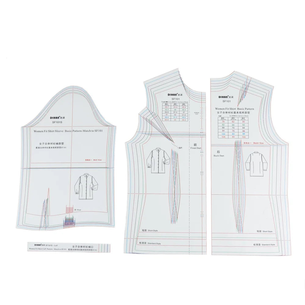 Clocore Professional Women's Shirt Ruler for Creating Basic Shirt Pattern Templates – Essential Tool for Shirt Design and Sewing SF101