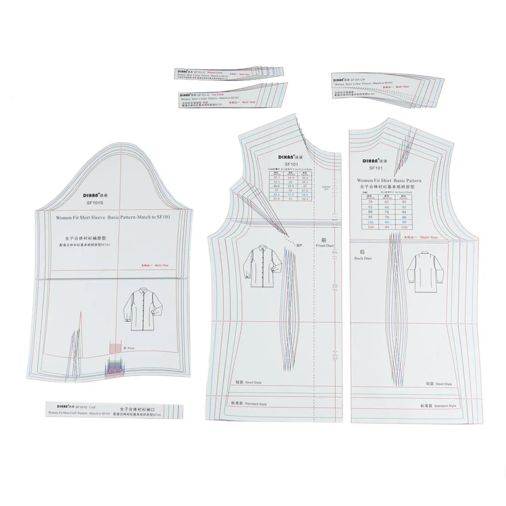 Clocore Professional Women's Shirt Ruler for Creating Basic Shirt Pattern Templates – Essential Tool for Shirt Design and Sewing SF101