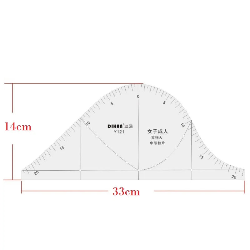 Clocore Sleeve Ruler Tailor Tool Sleeve Curve Ruler Help To Draw Sleeve Pattern 330*140mm Y121